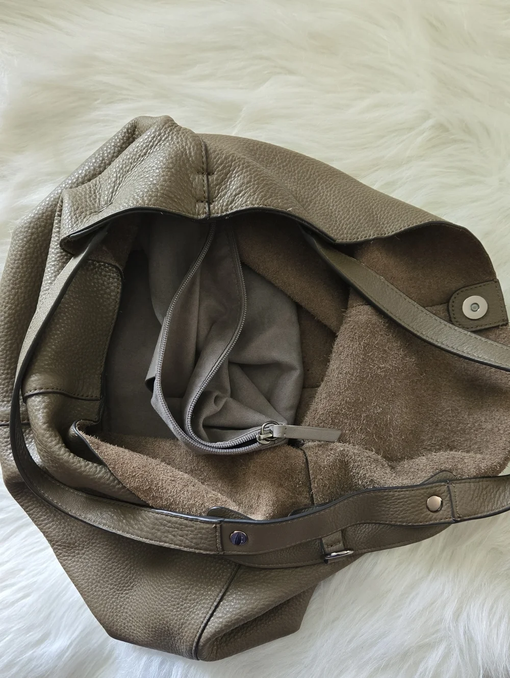 Vince Camuto Greige Slouchy Hobo Bag